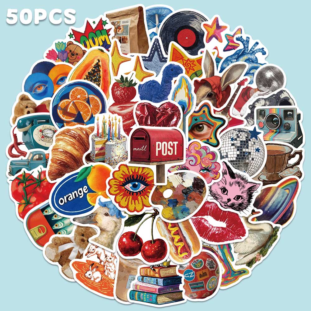 Vintage Fashion Magazines - 50pcs Vintage Y2K Sticker Fashion Coll