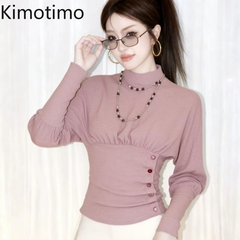 Vintage Fashion Designers - Kimotimo Fashion Long Sleeve Top Women