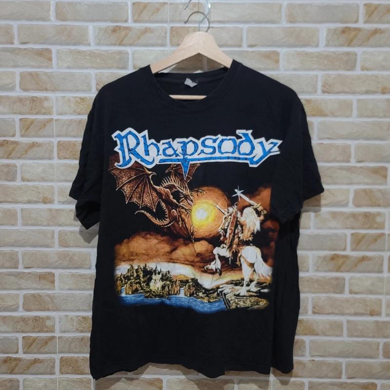 Vintage 90s Rhapsody Of Fire R - đánh giá và giá Band Tee Faded 90S
