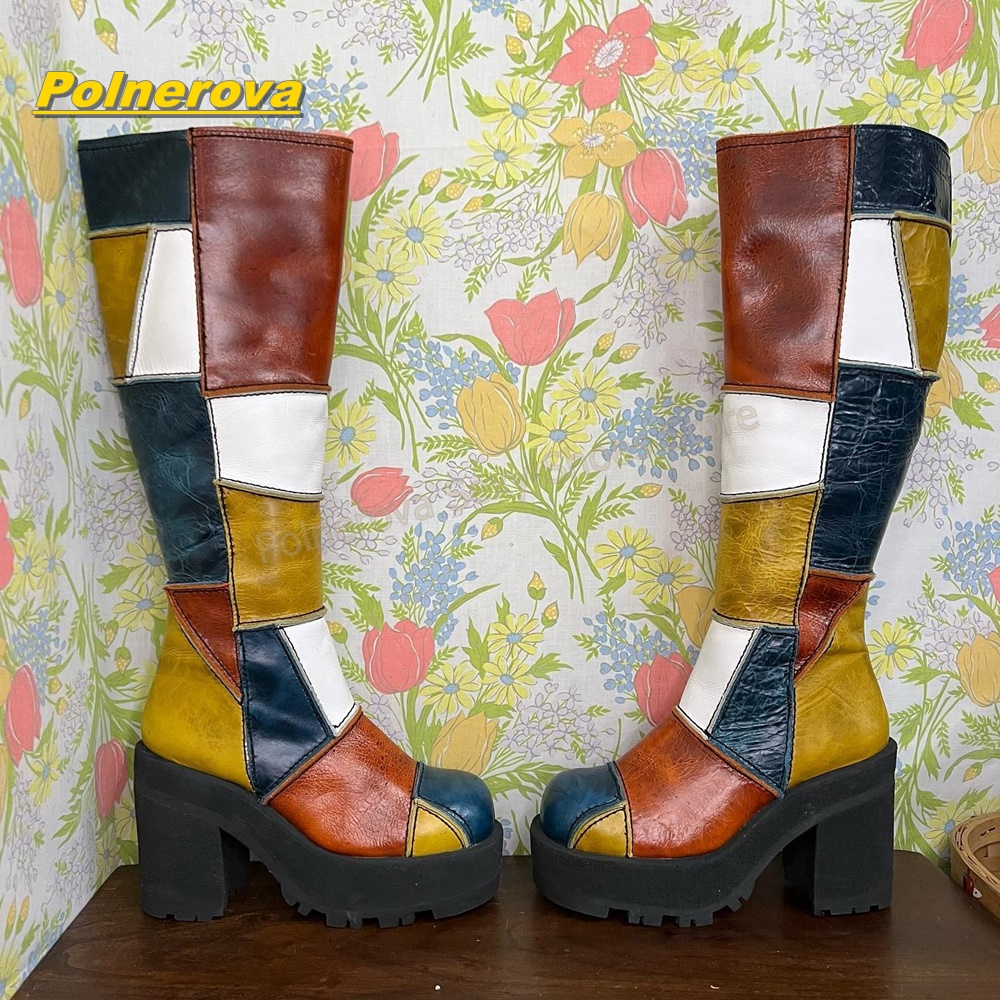 Women Retro Patchwork Leather  - đánh giá và giá Vintage Y2K