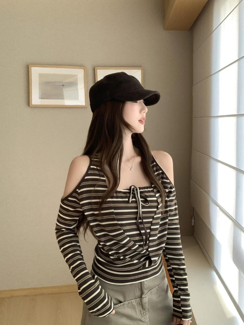 Kimotimo Women Stripe Long Sle - đánh giá và giá Vintage Y2K
