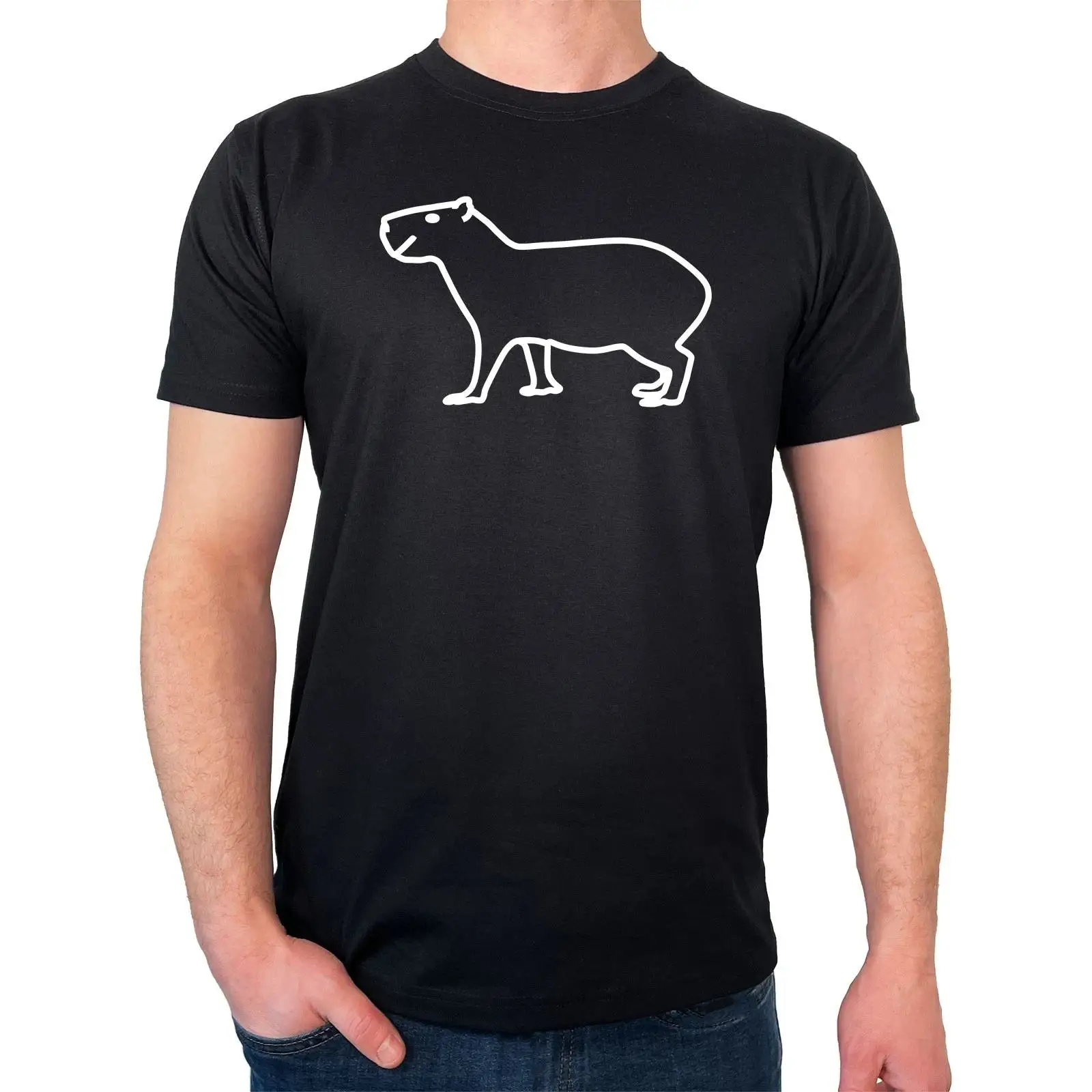 Herren T Shirt Capybara Silhou - đánh giá và giá Vintage Fashion Herren