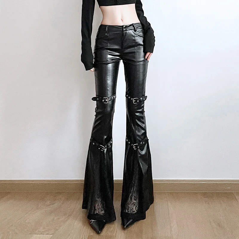 Women's PU Leather Flare Pants - đánh giá và giá Vintage Fashion Aesthetic