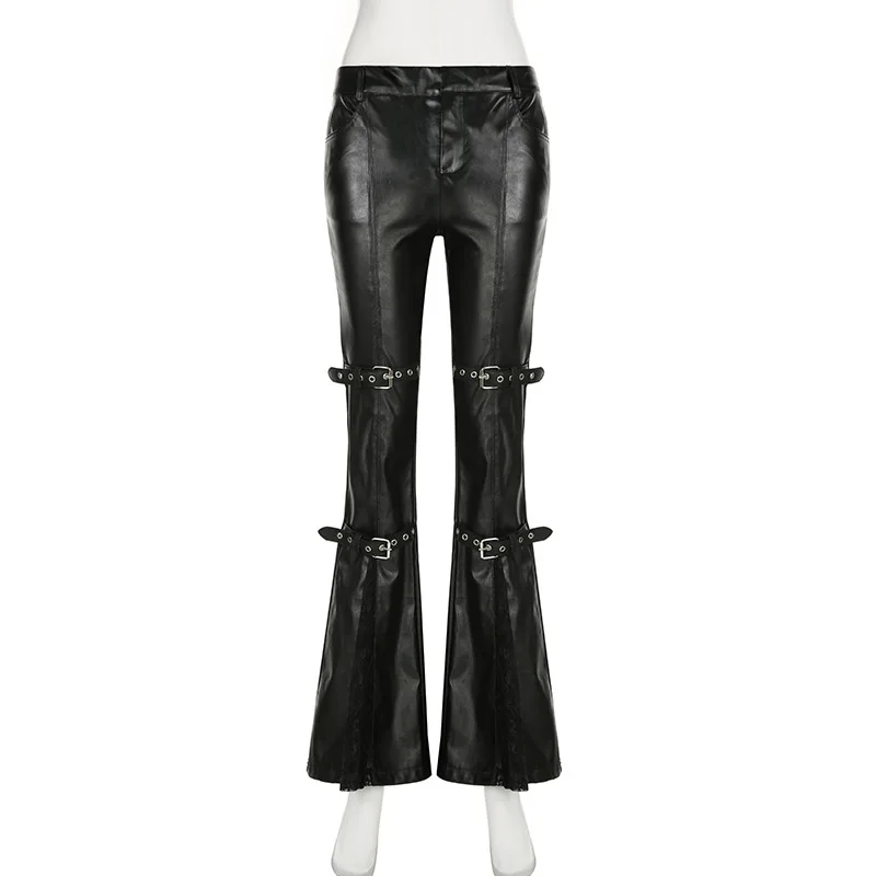 Women's PU Leather Flare Pants - đánh giá và giá Vintage Fashion Aesthetic